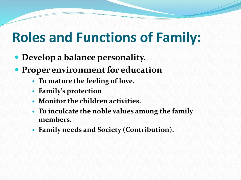 roles and functions of family