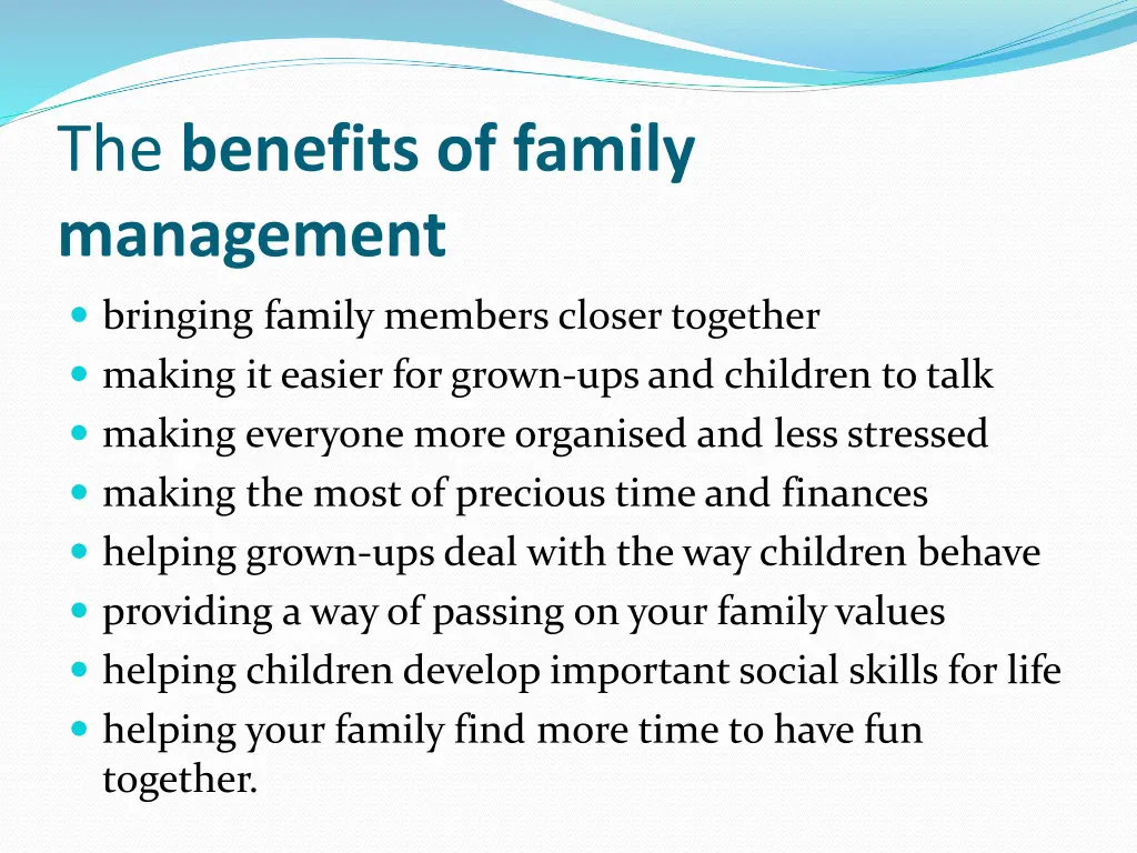 the benefits of family management