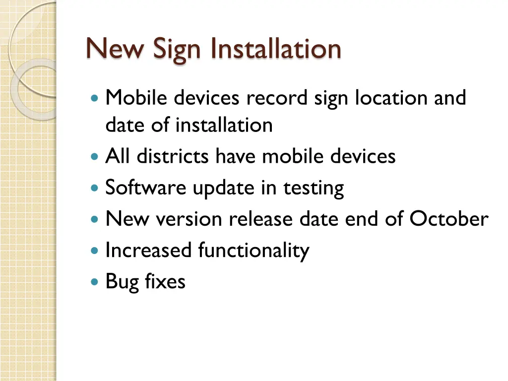 new sign installation