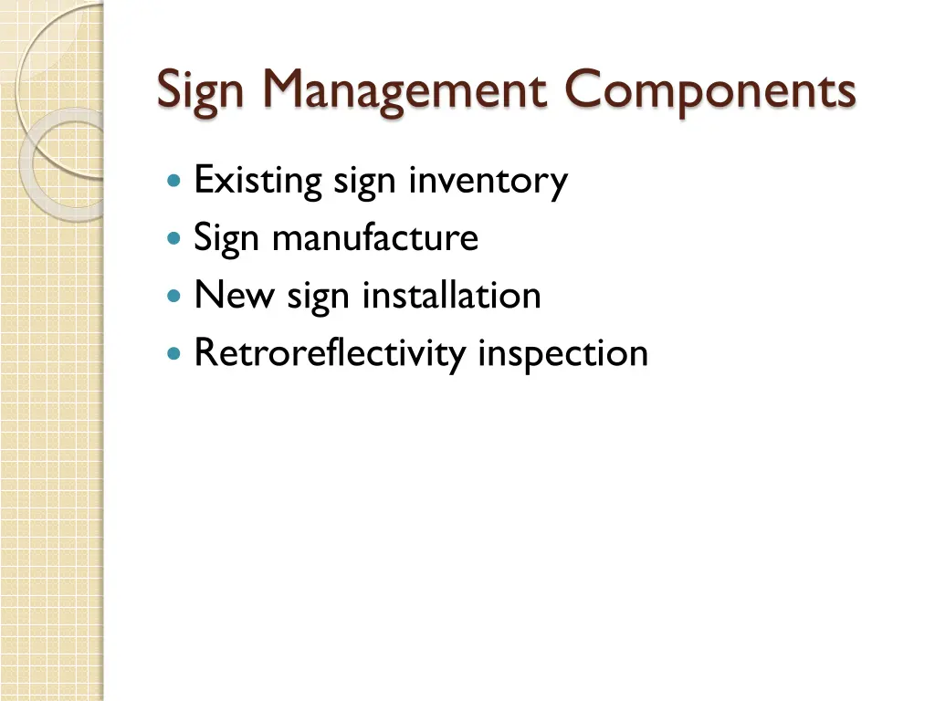 sign management components