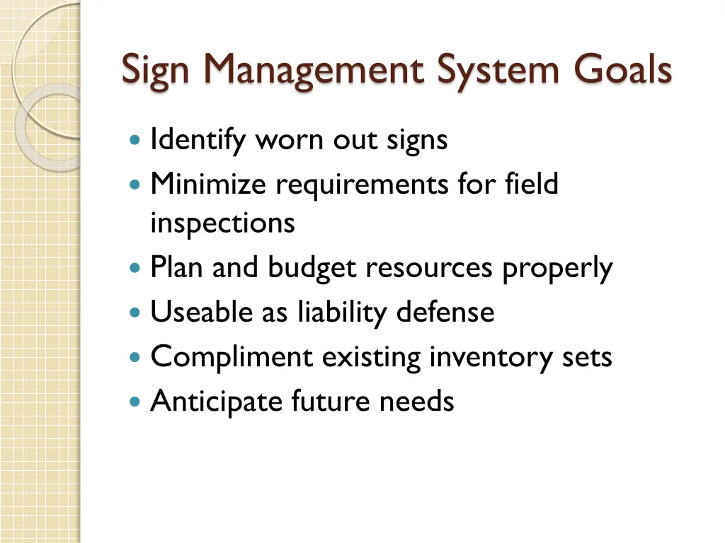 sign management system goals