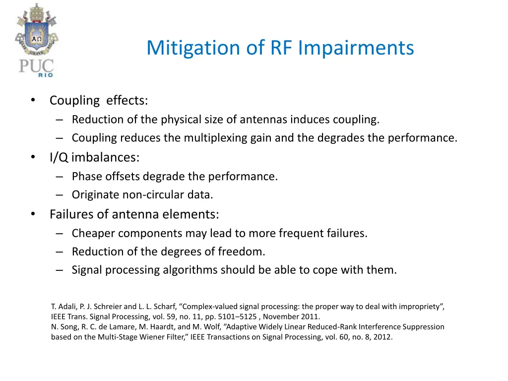 mitigation of rf impairments