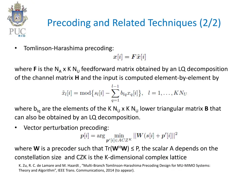 precoding and related techniques 2 2