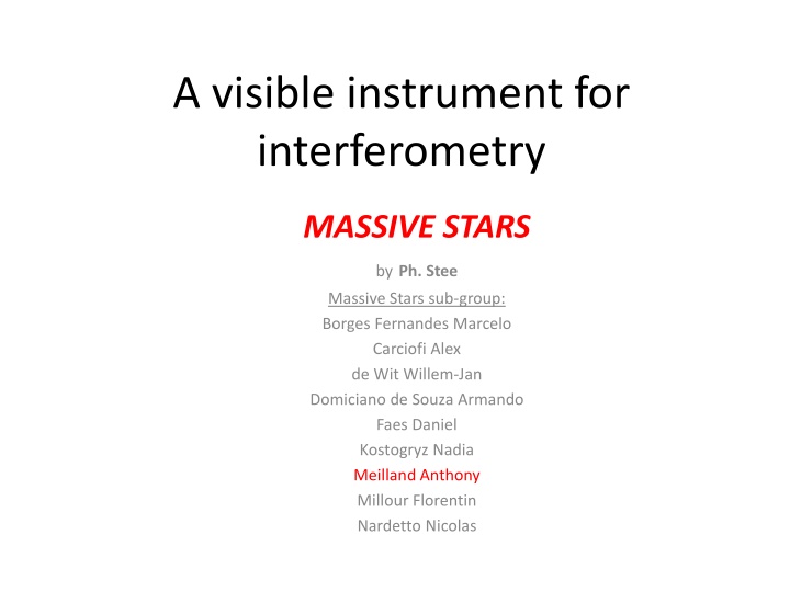 a visible instrument for interferometry