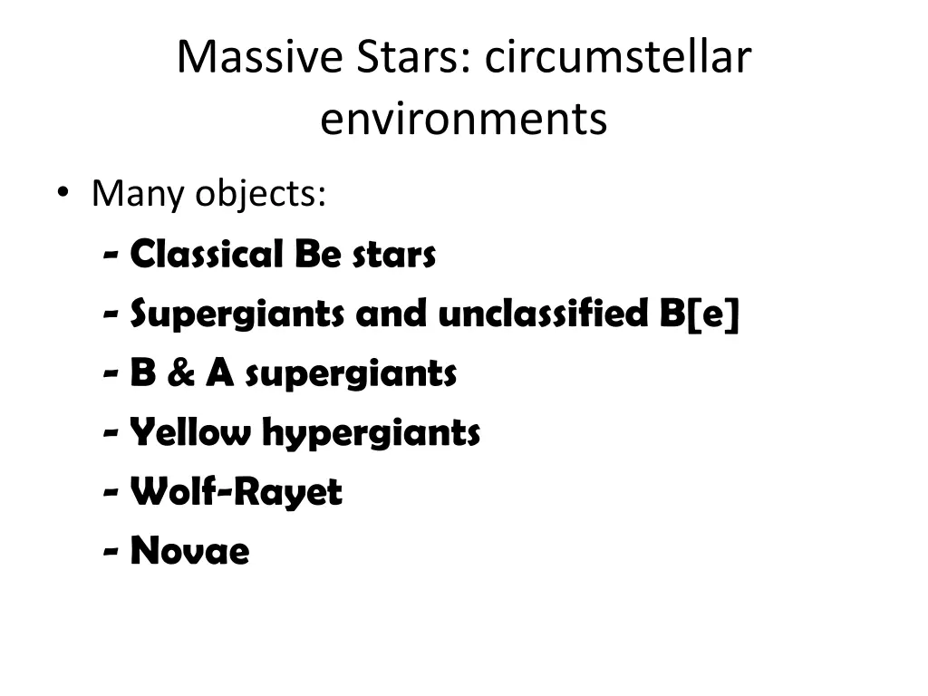 massive stars circumstellar environments 1