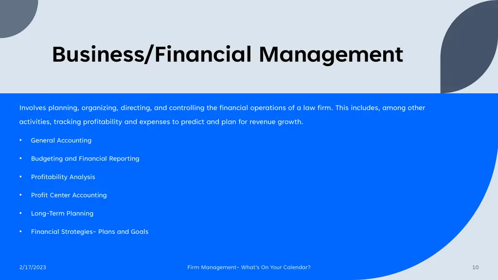 business financial management