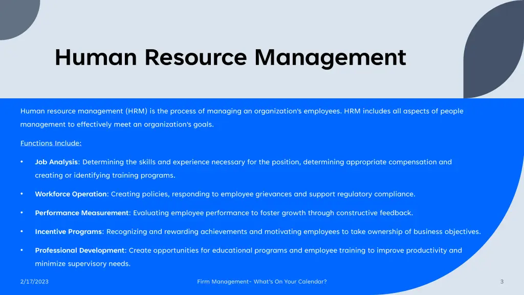 human resource management