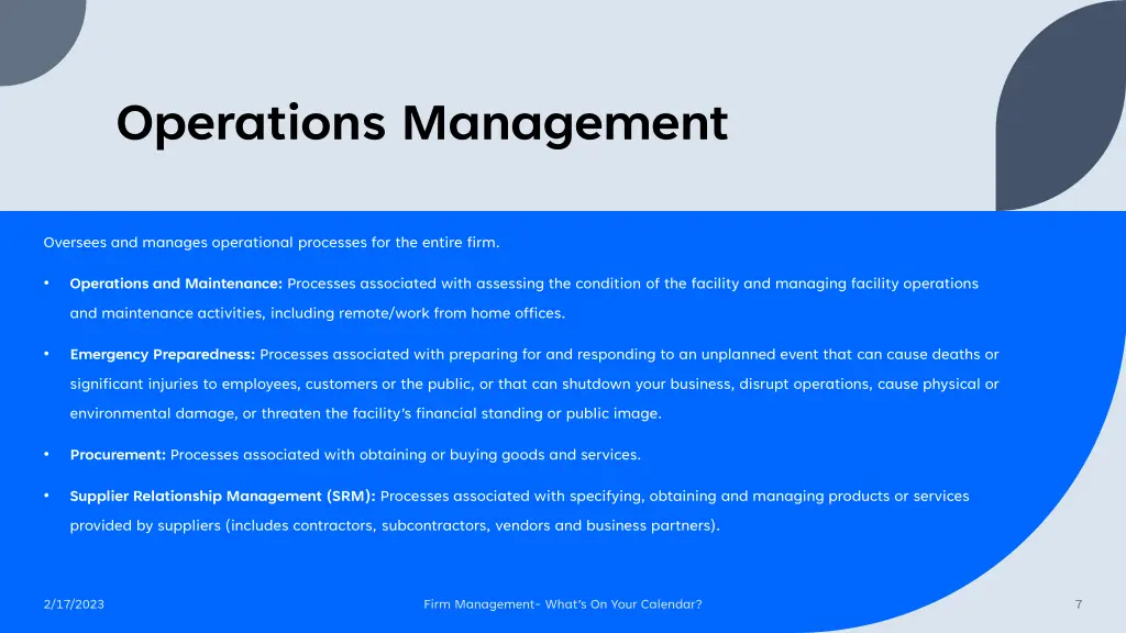 operations management