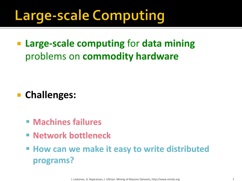 large scale computing for data mining problems