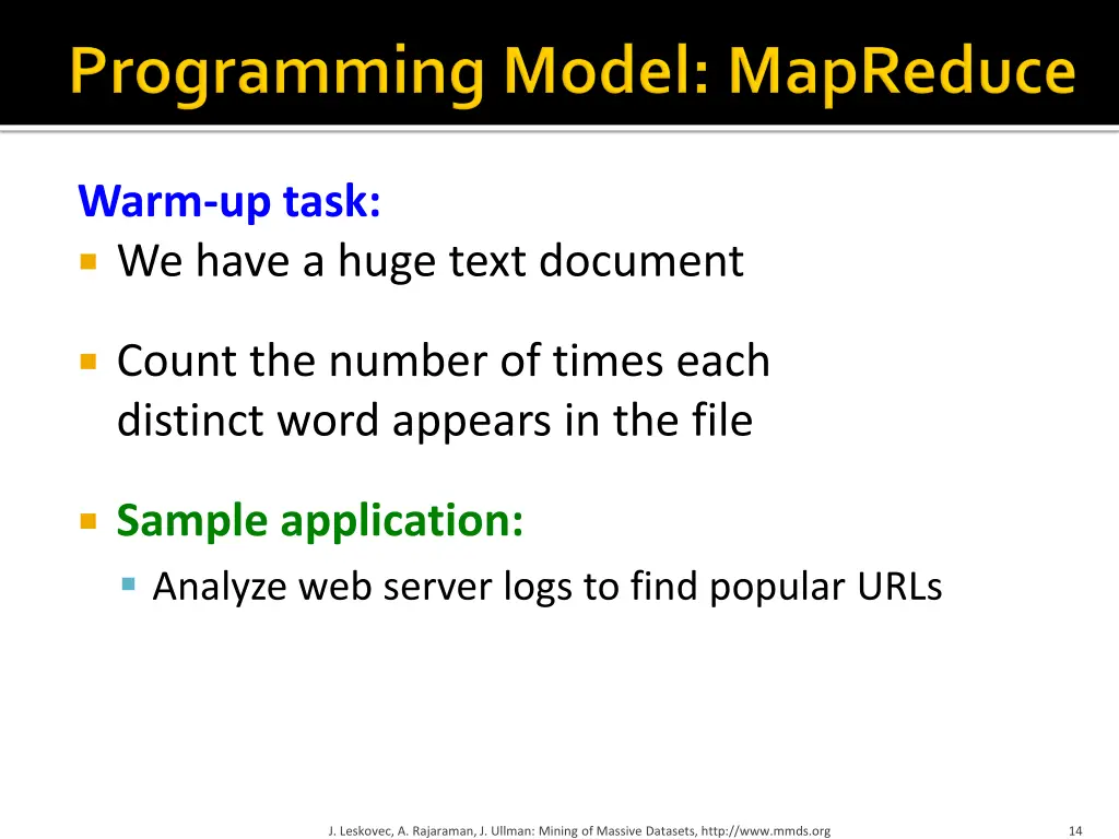 warm up task we have a huge text document