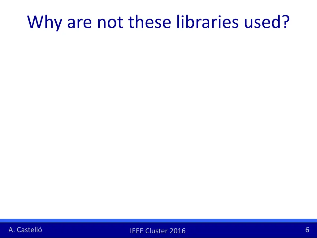 why are not these libraries used