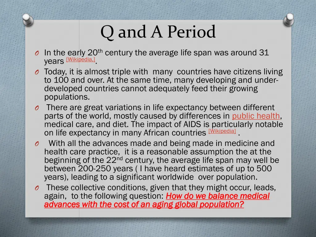 q and a period
