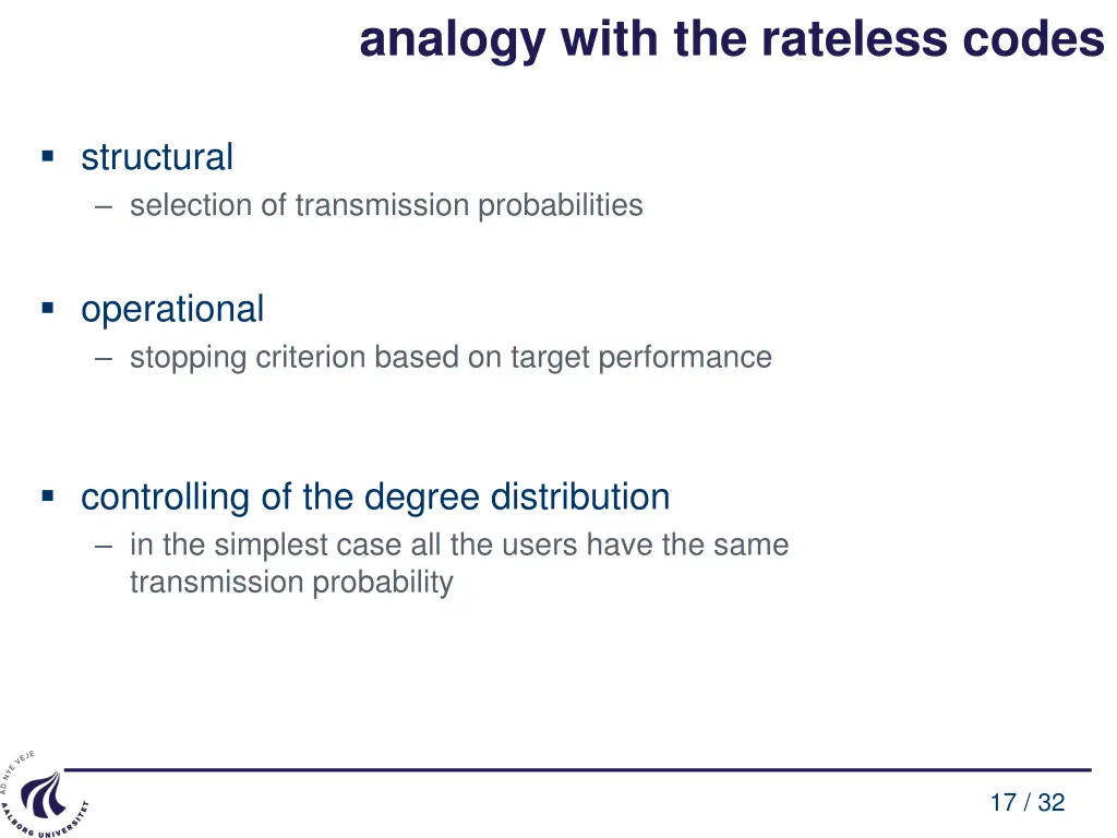 analogy with the rateless codes