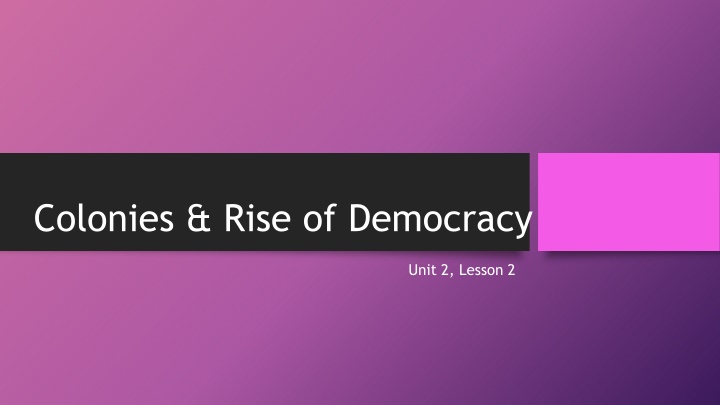 colonies rise of democracy