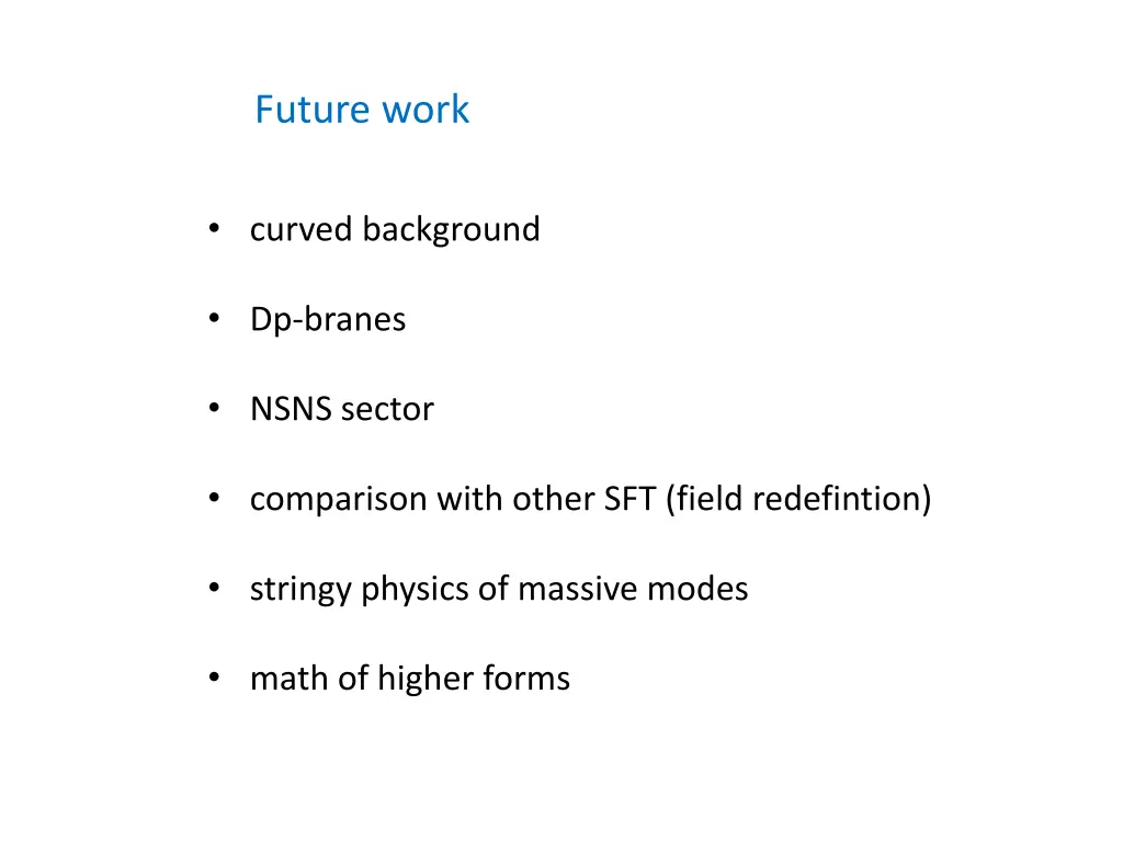 future work