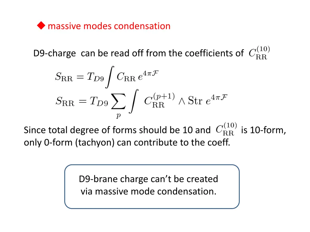 massive modes condensation