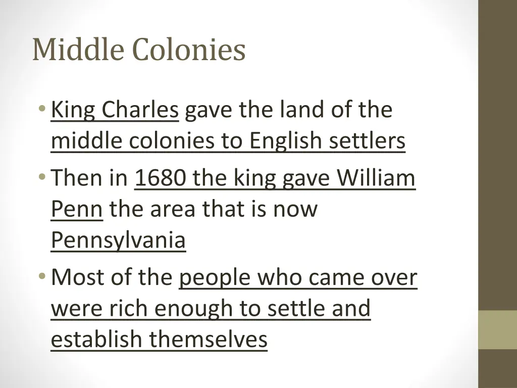 middle colonies