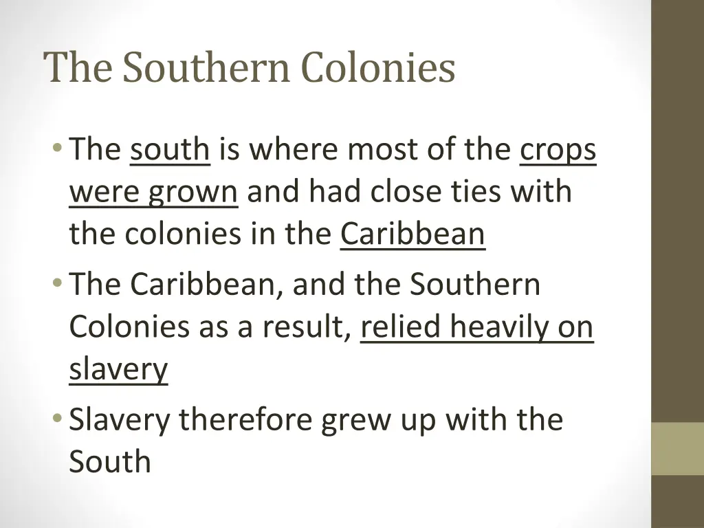 the southern colonies