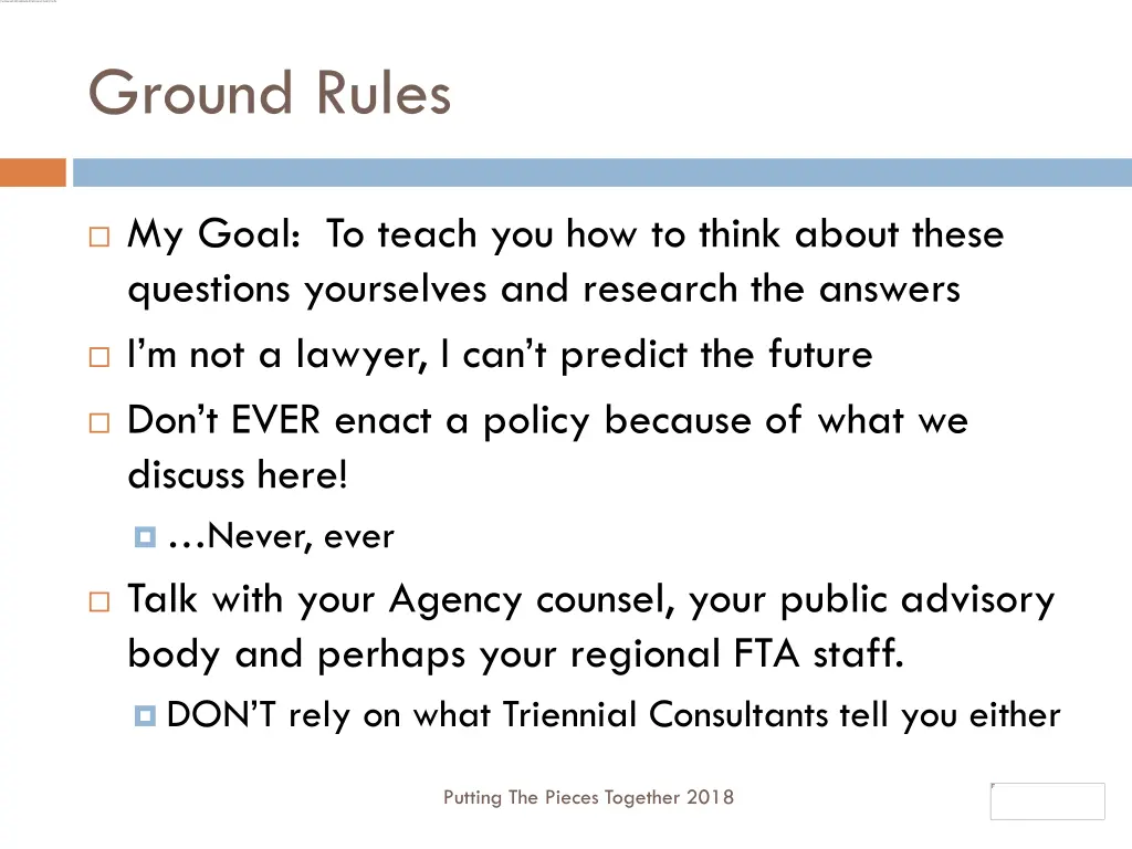ground rules