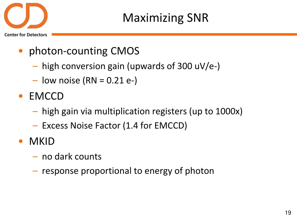 maximizing snr