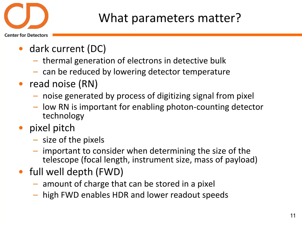 what parameters matter