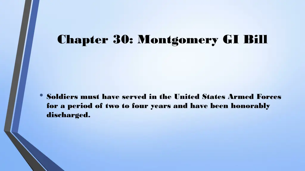 chapter 30 montgomery gi bill