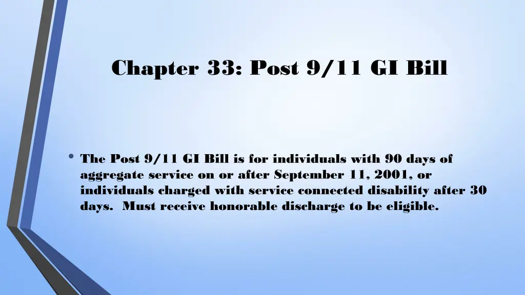 chapter 33 post 9 11 gi bill