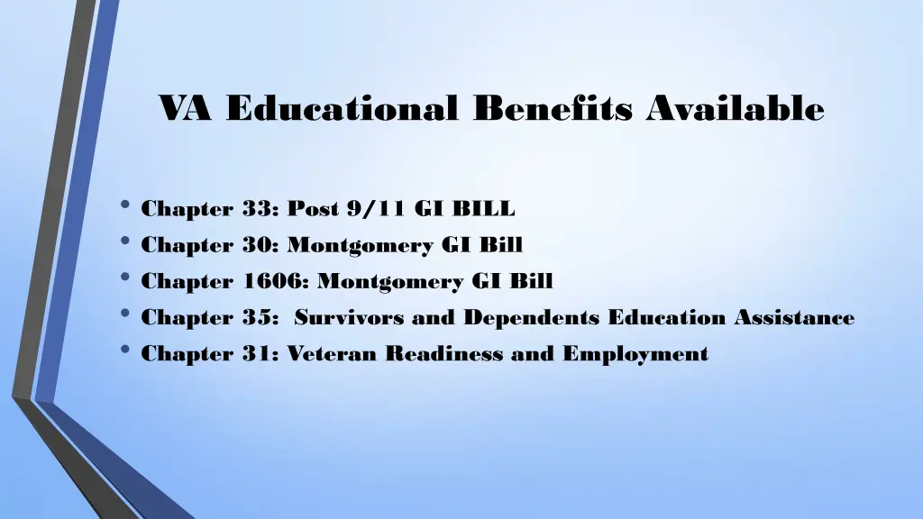 va educational benefits available