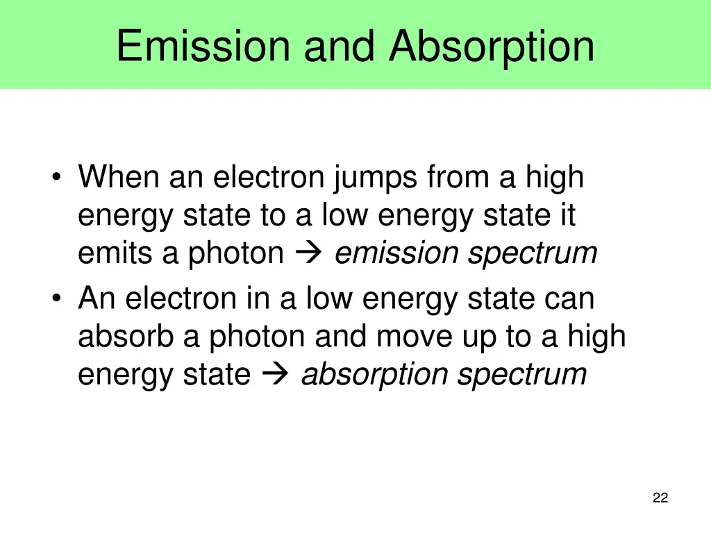 emission and absorption