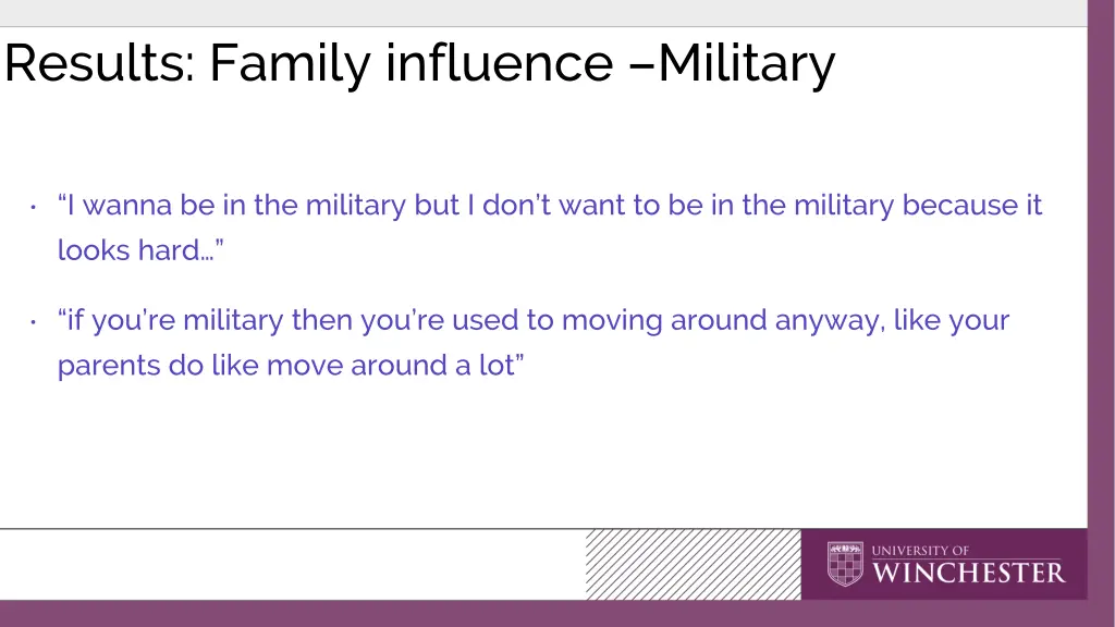 results family influence military