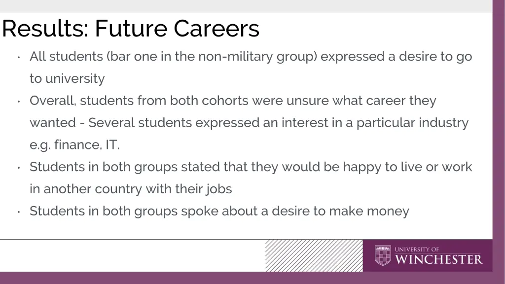 results future careers