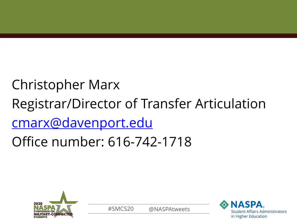 christopher marx registrar director of transfer
