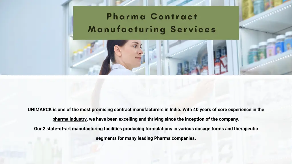 pharma contract manufacturing services