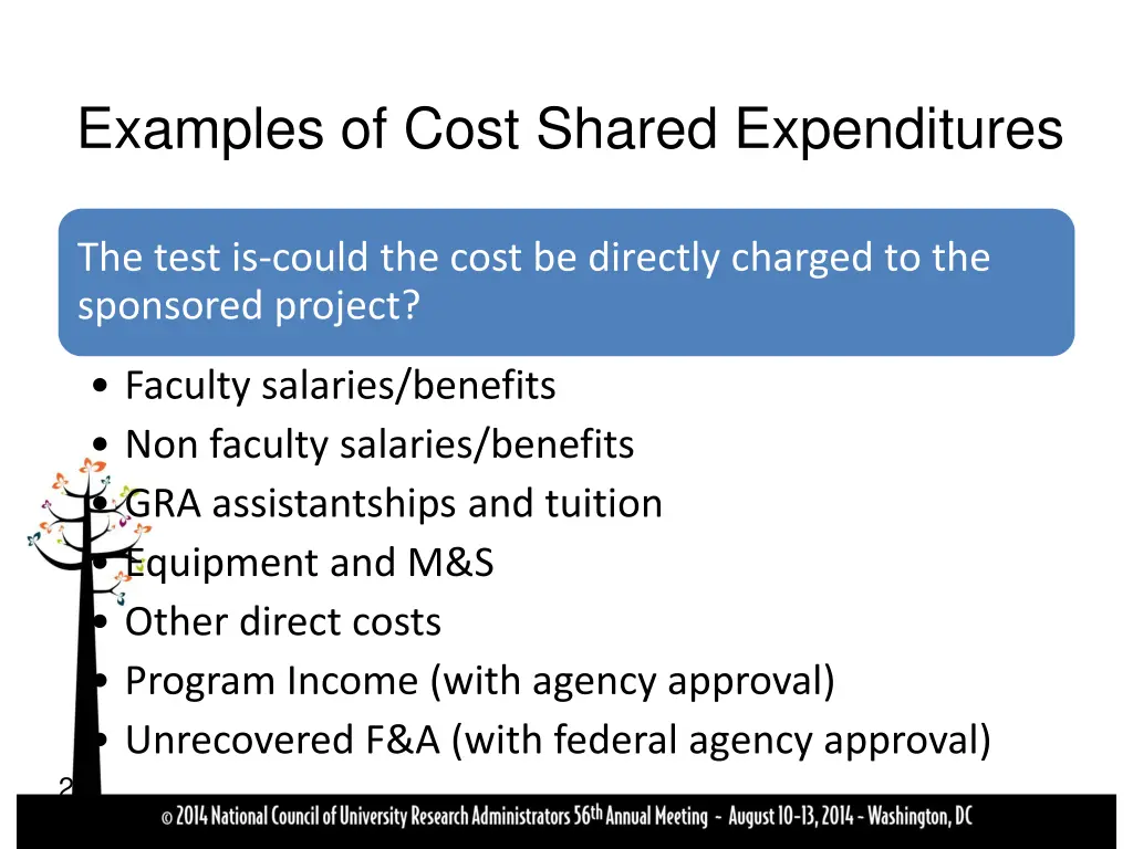 examples of cost shared expenditures