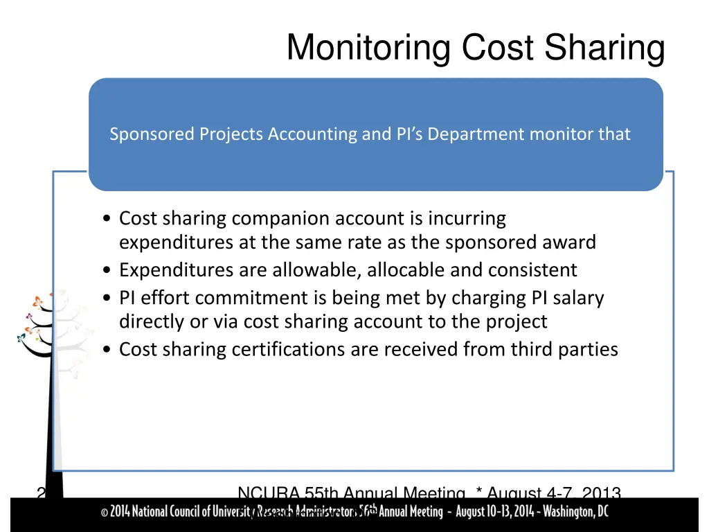 monitoring cost sharing