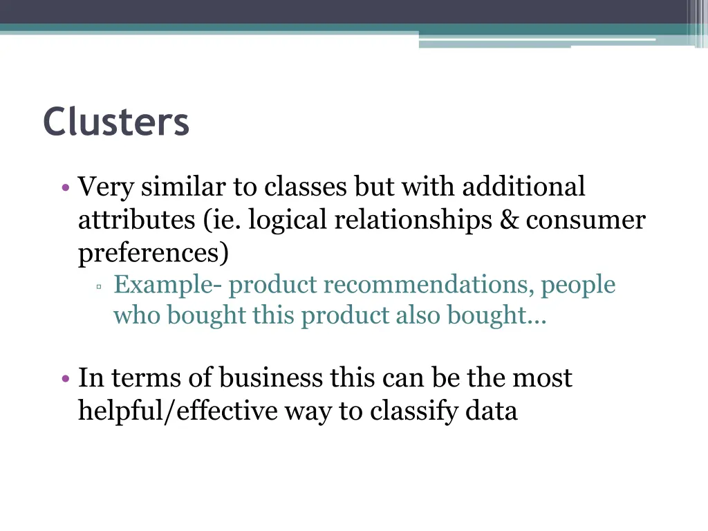 clusters