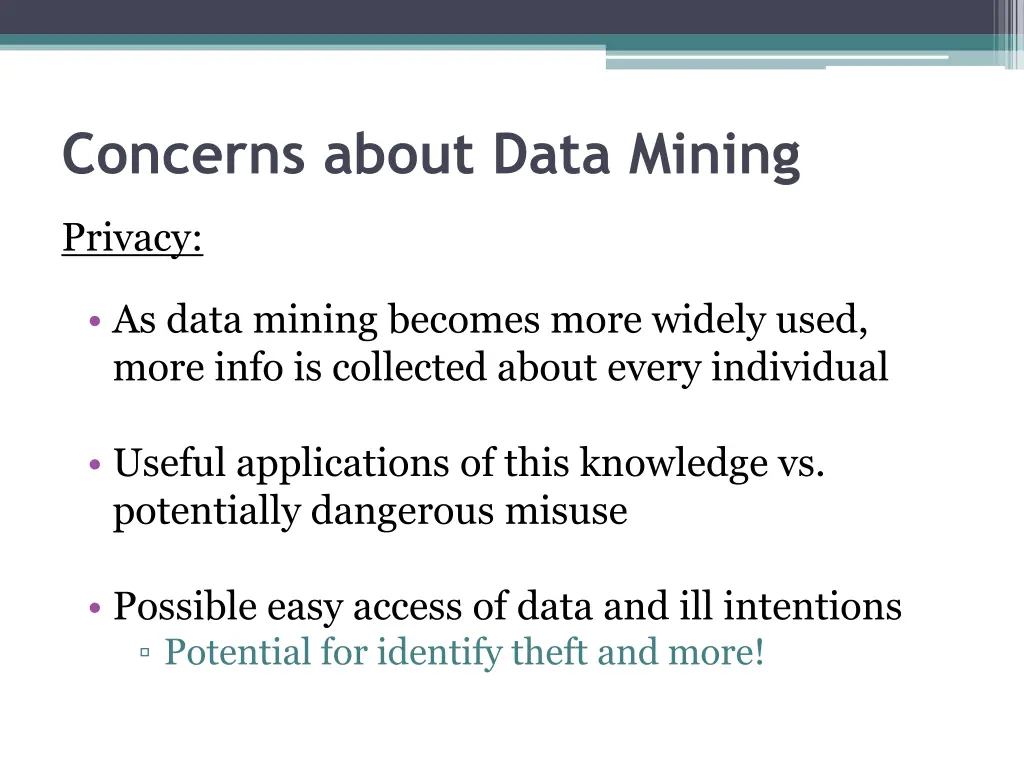 concerns about data mining