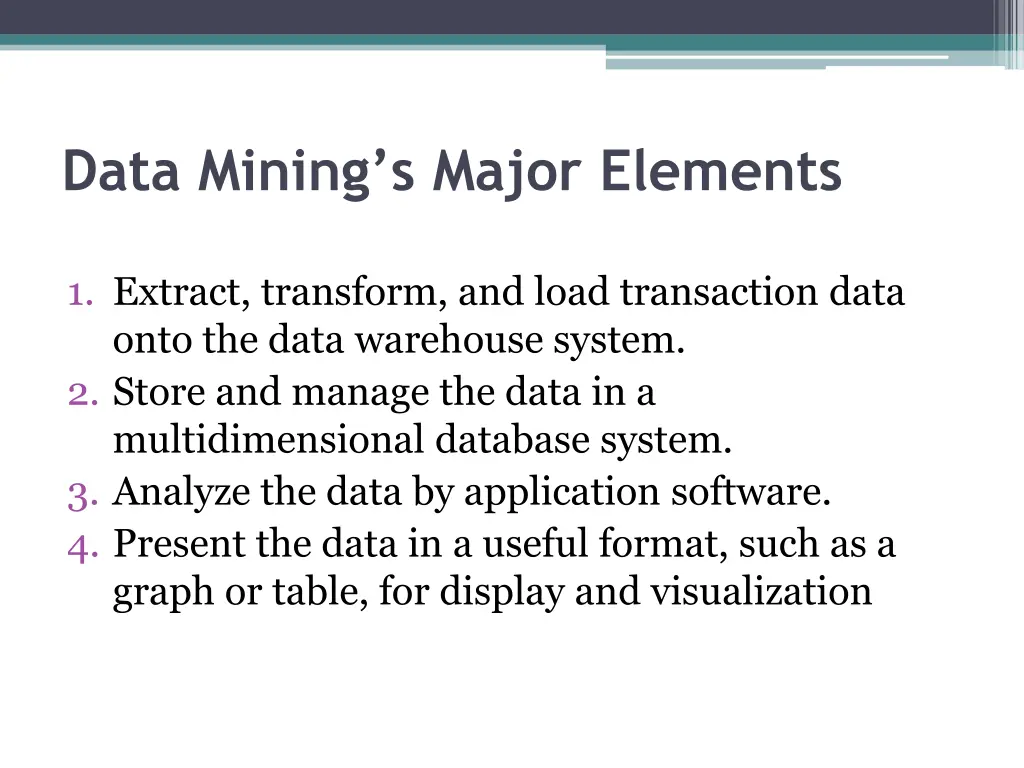 data mining s major elements