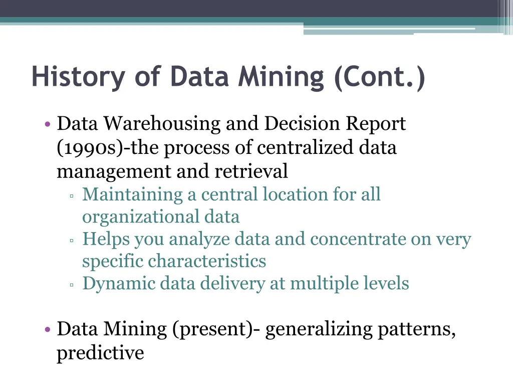 history of data mining cont 1