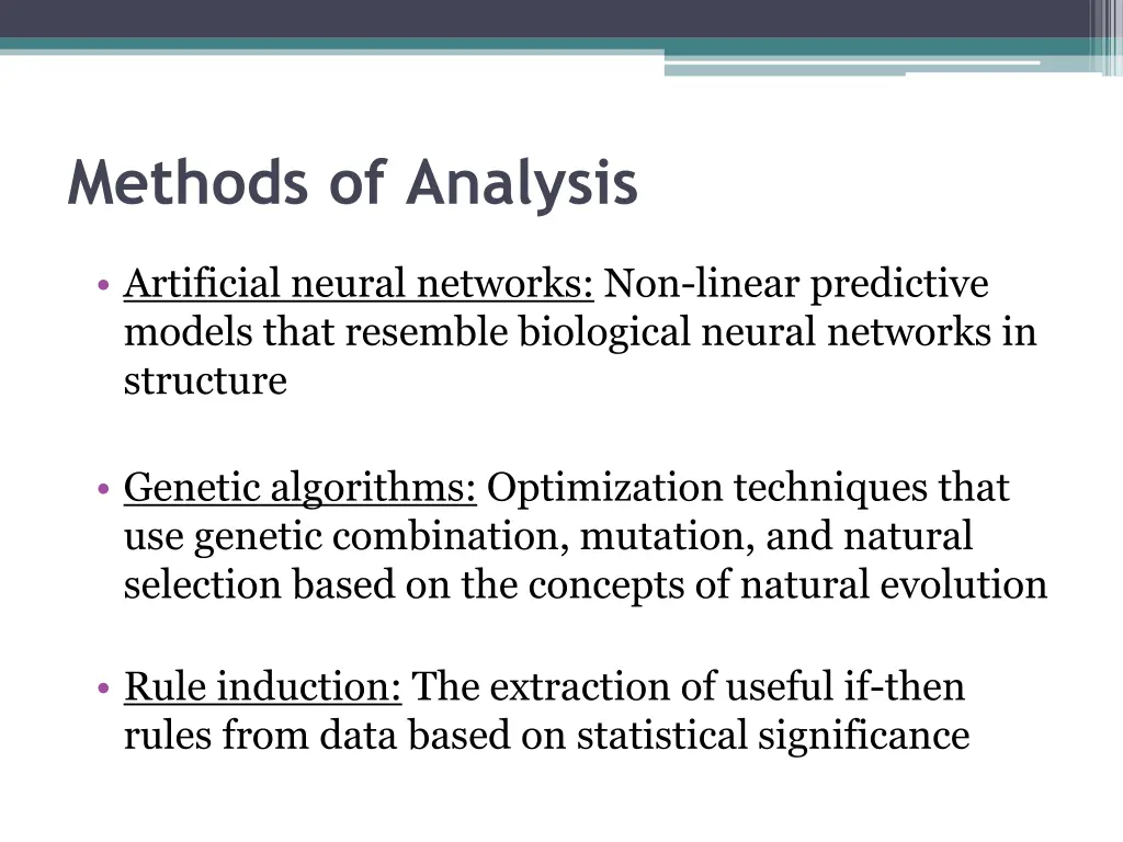 methods of analysis