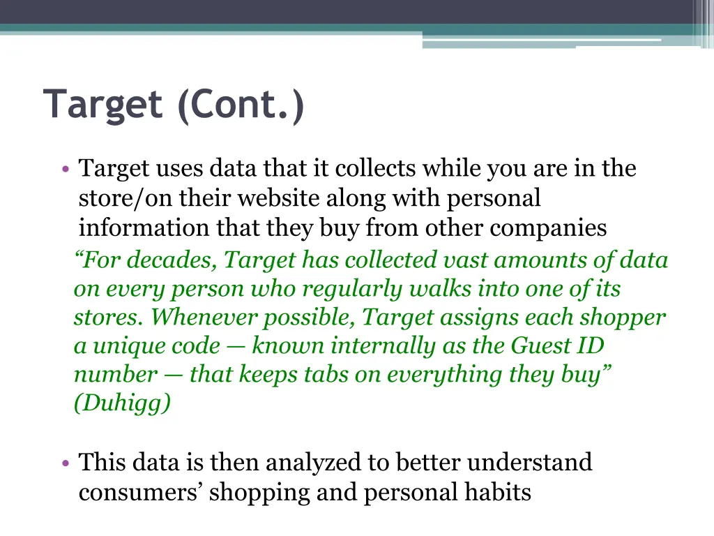 target cont