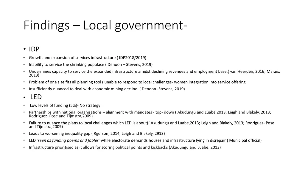 findings local government