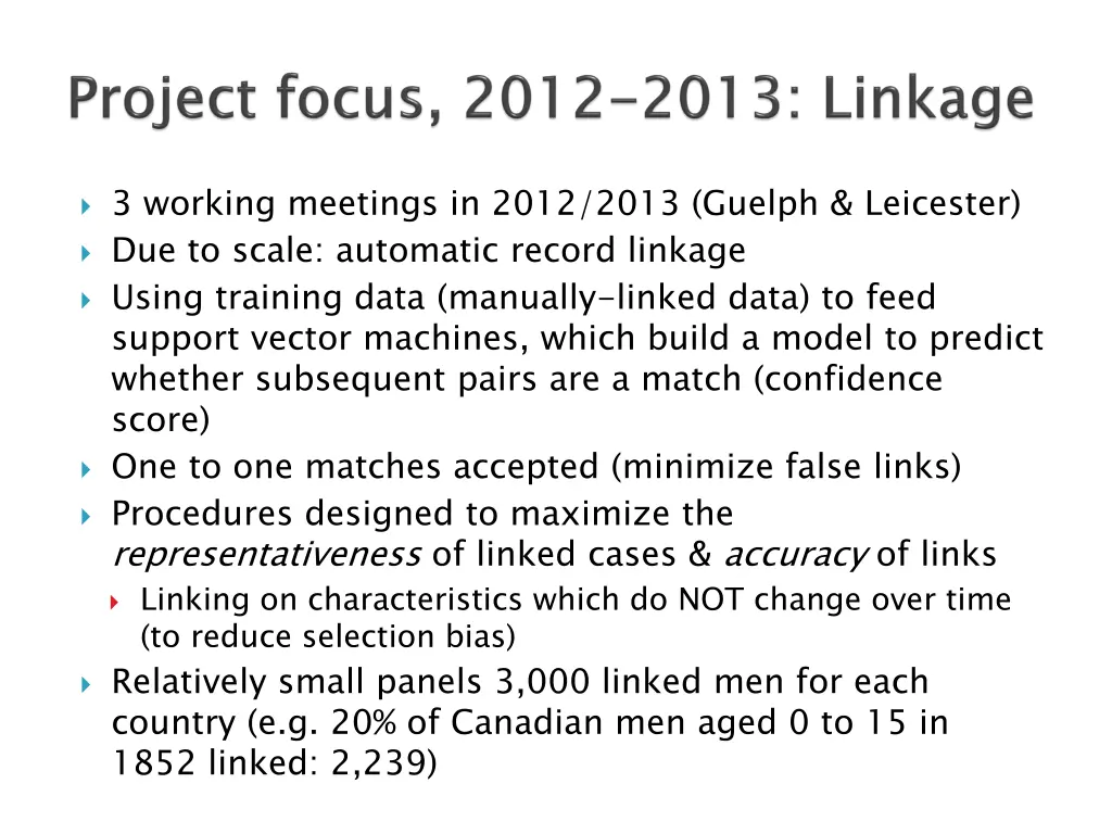 3 working meetings in 2012 2013 guelph leicester