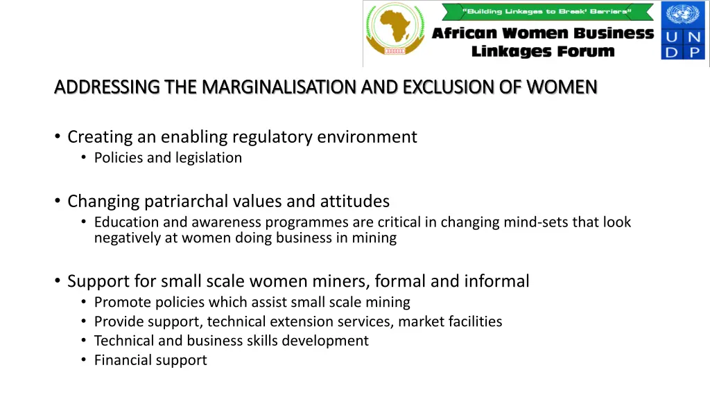 addressing the marginalisation and exclusion