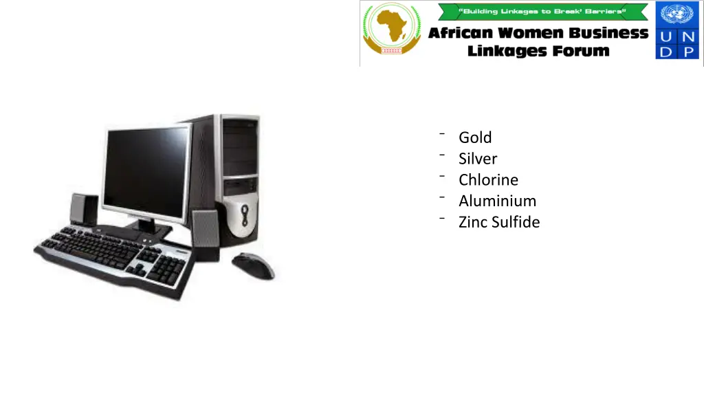 gold silver chlorine aluminium zinc sulfide