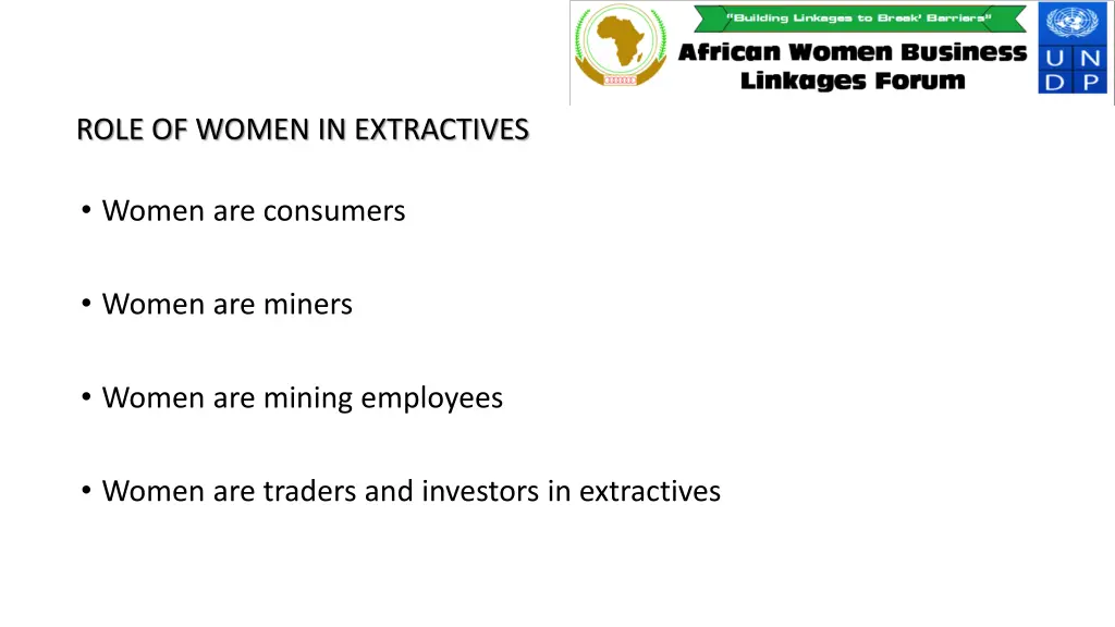 role of women in extractives
