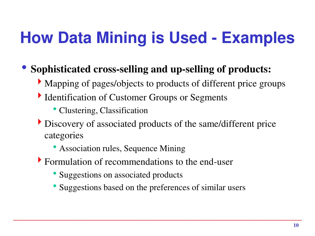 how data mining is used examples 1