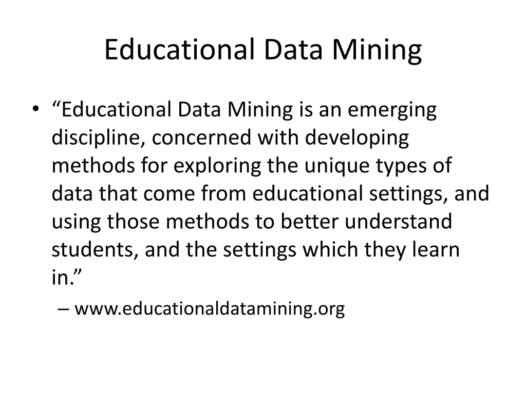 educational data mining