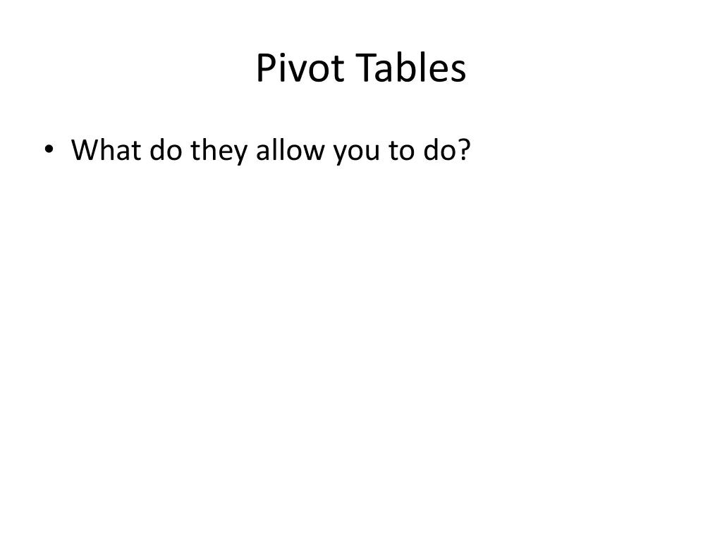 pivot tables 2