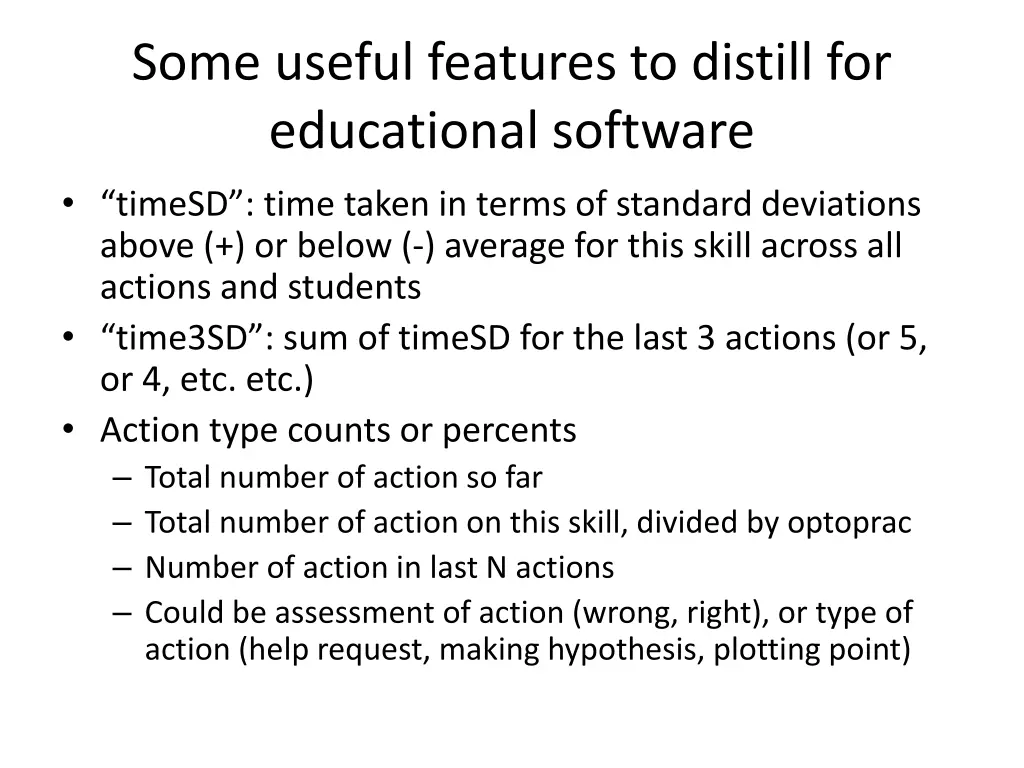 some useful features to distill for educational 1